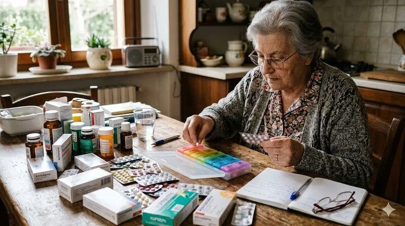 donna anziana si confonde con i farmaci