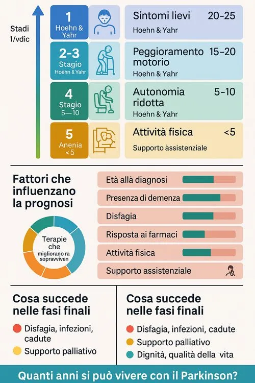 infografica durata di vita con il parkinson