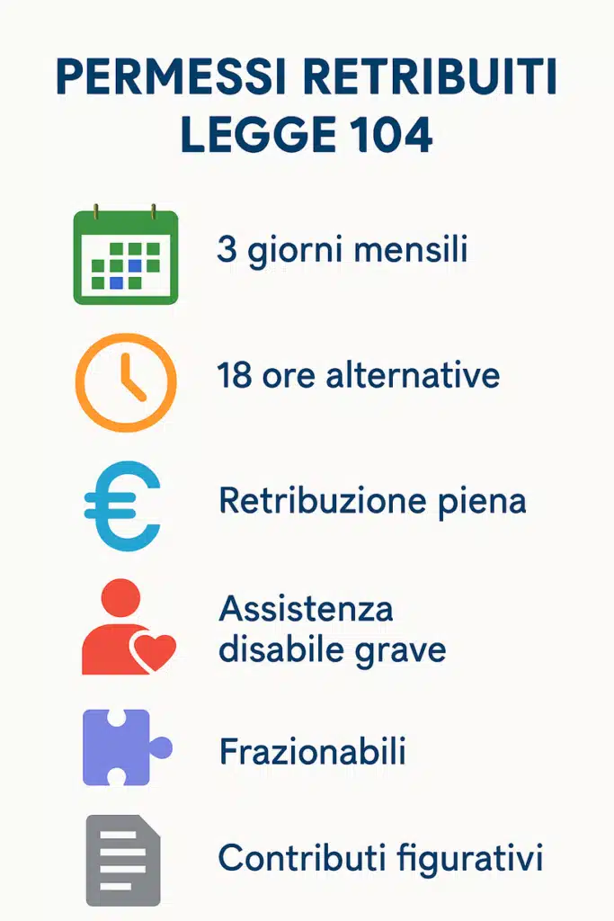 Infografica sui permessi della legge 104