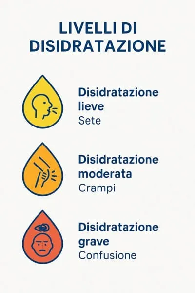 Infografica sui livelli di disidratazione negli anziani